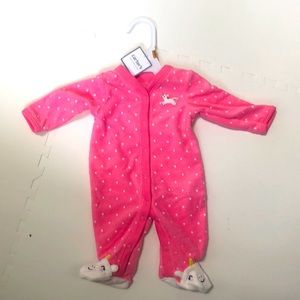 NB NWT Carter’s baby unicorn sleep suit onesie